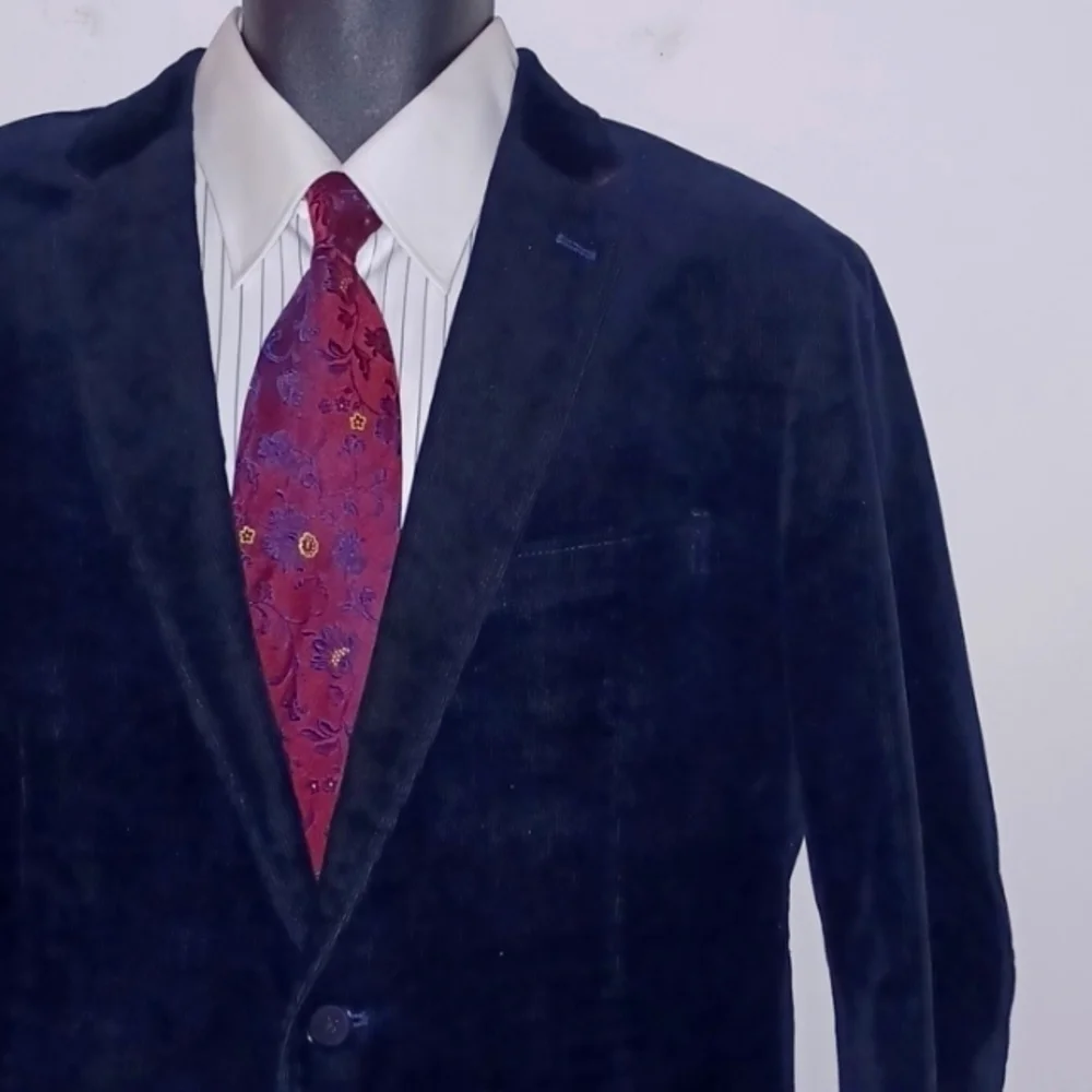 XMI PLATINUM Burgundy, Blue & Yellow Floral Silk Necktie